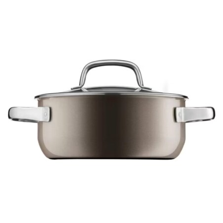 Niski garnek z pokrywką kolor mosiądzu Fusiontec Mineral, 20 cm, WMF