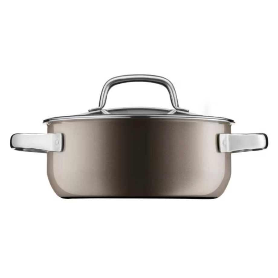 Niski garnek z pokrywką kolor mosiądzu Fusiontec Mineral, 20 cm, WMF