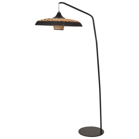 Lampa podłogowa pleciona czarna KALOMO