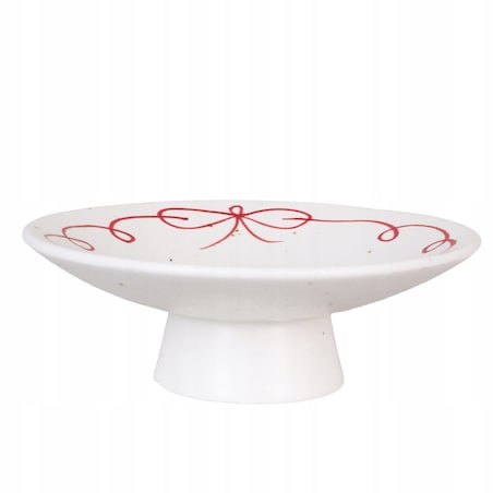 PATERA NA NÓŻCE MAŁA na ciasto owoce babeczki do tortu kamionkowa biała