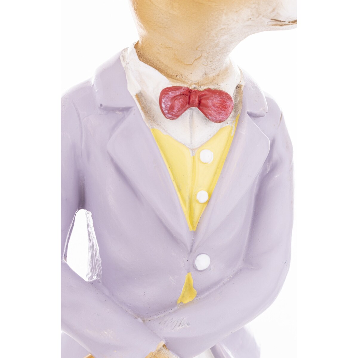 Dekoracja - króliczek z bukietem wiosennych kwiatów 20,5x10,5x9,5 cm