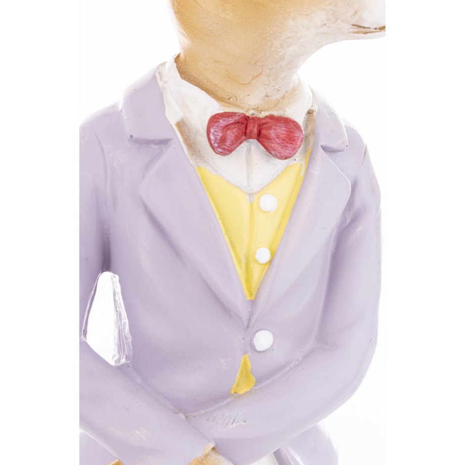 Dekoracja - króliczek z bukietem wiosennych kwiatów 20,5x10,5x9,5 cm