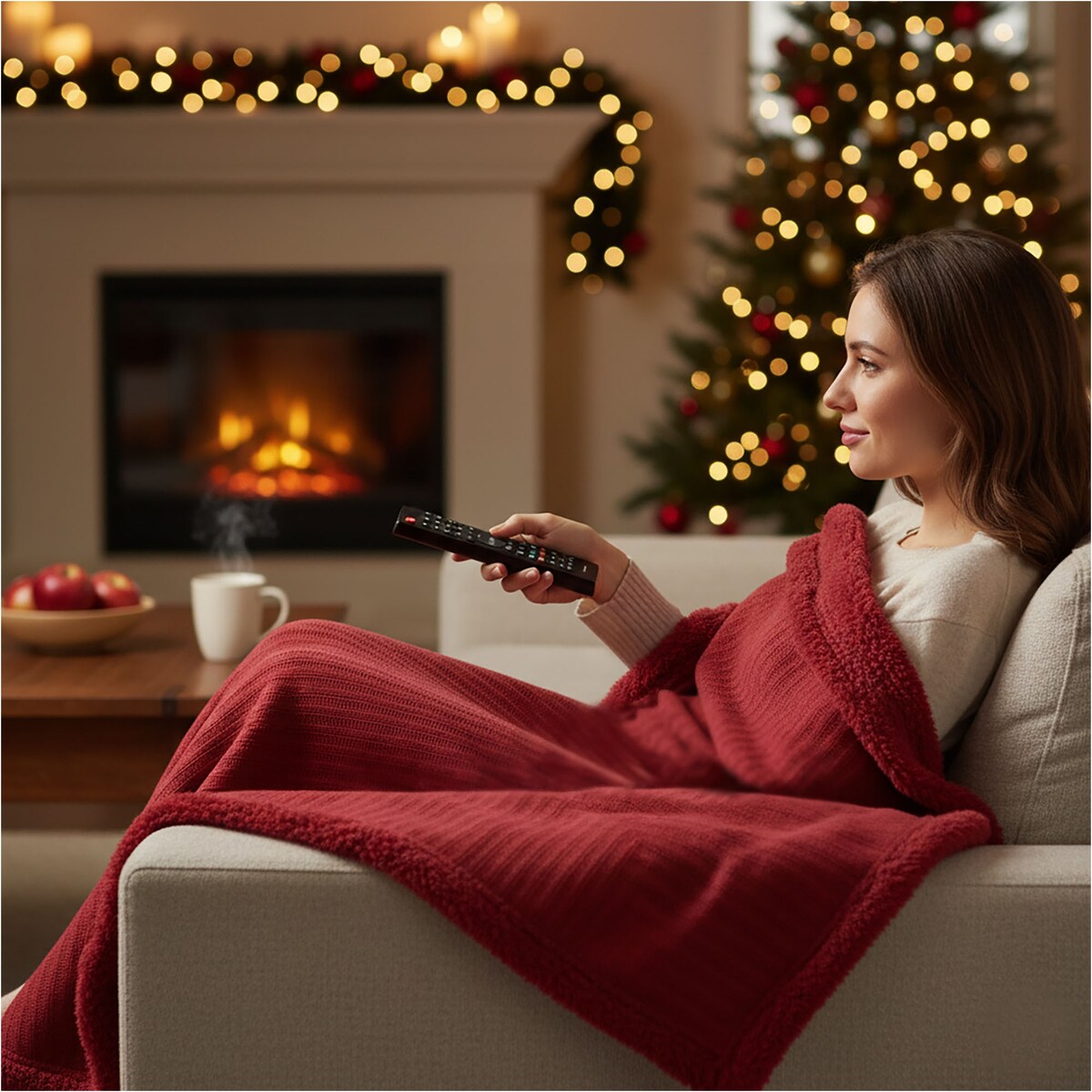 Koc Świąteczny Dekoracyjny Narzuta Na Łóżko 150X125 Cm Ozdoba Ciepły