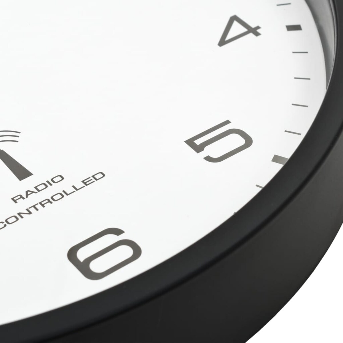 vidaXL Sterowany radiowo zegar kwarcowy, 31 cm, biało-czarny