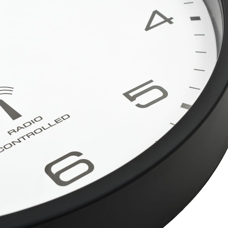 vidaXL Sterowany radiowo zegar kwarcowy, 31 cm, biało-czarny