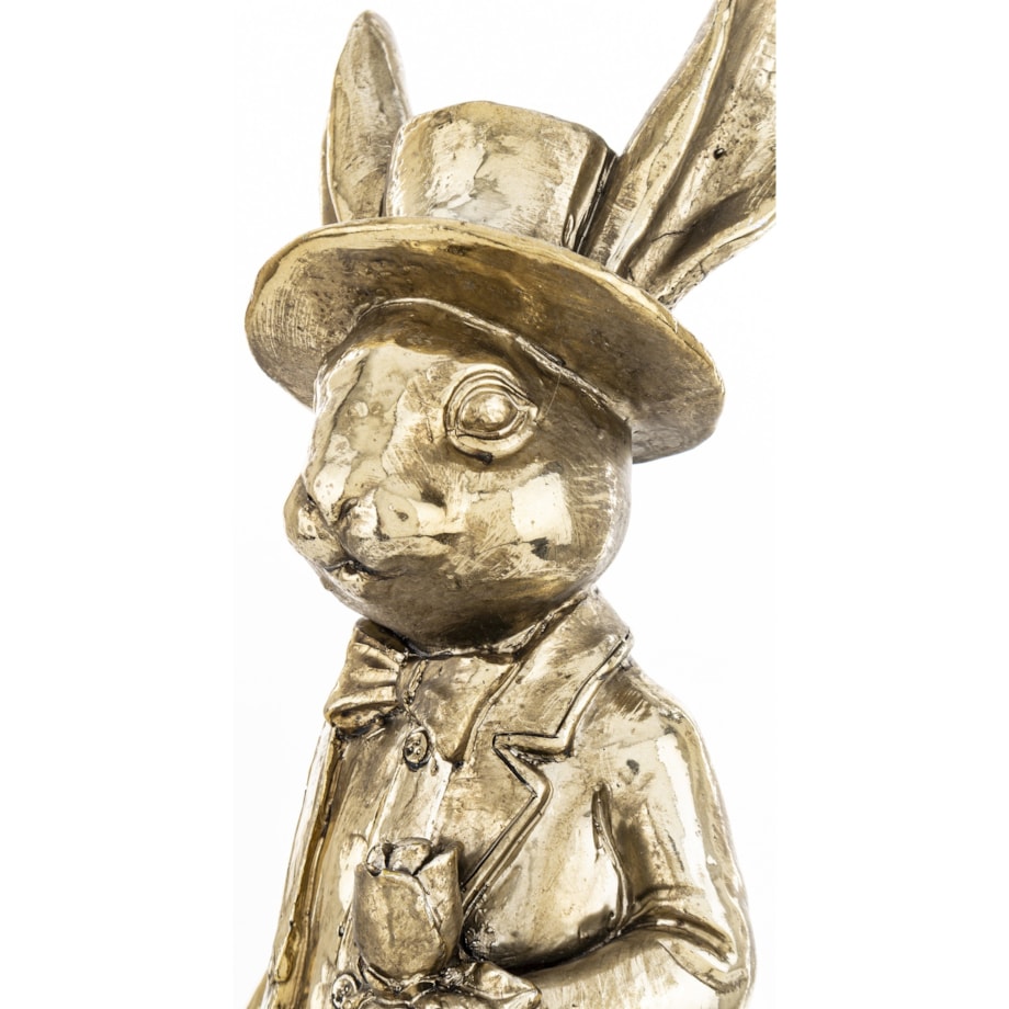 Dekoracja - królik złoty 45x17,5x16,5 cm MALJUNA-5 z różą