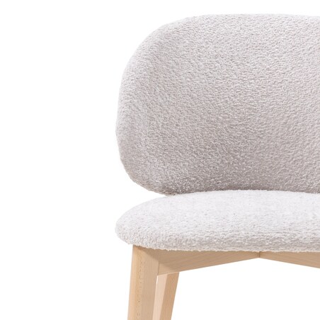 Krzesło SELMA -III beżowoszare/buk/boucle 79x48x48 cm