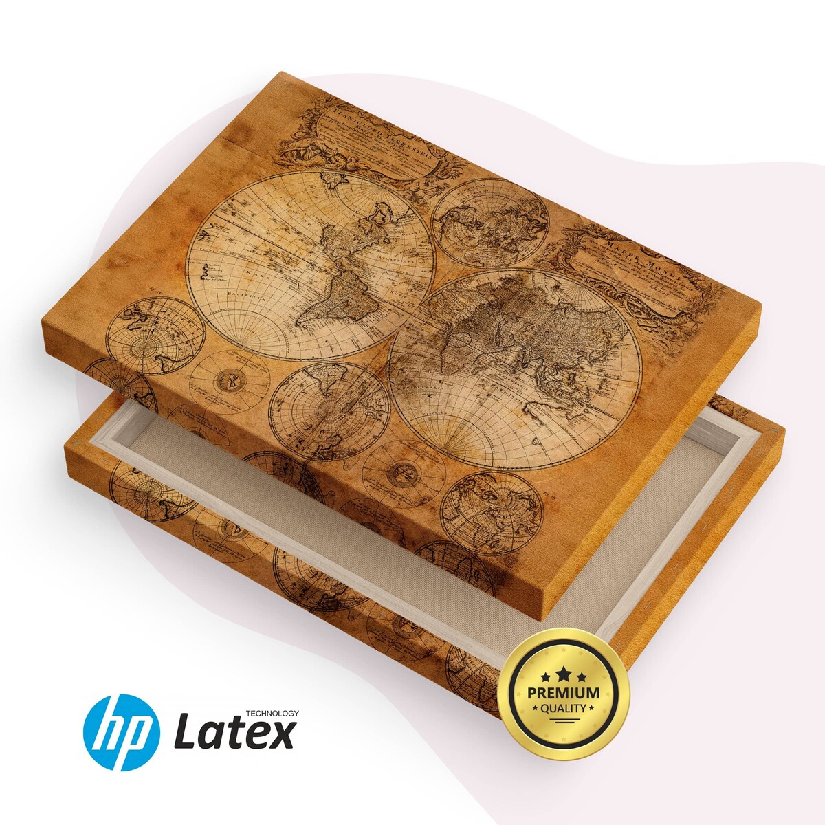 Obraz na Płótnie Stara Mapa Świata VINTAGE 120x80cm