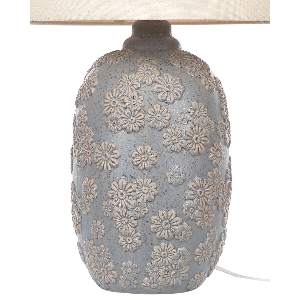 Lampa stołowa ceramiczna szaro-beżowa FERREY