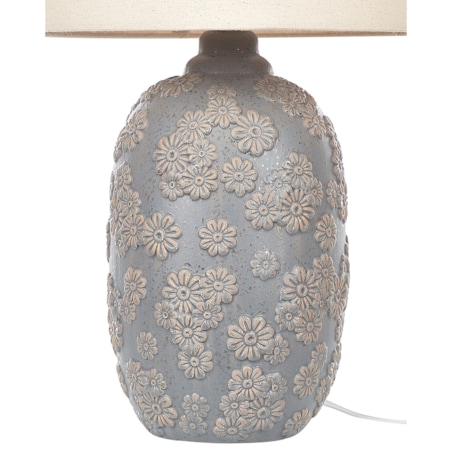 Lampa stołowa ceramiczna szaro-beżowa FERREY