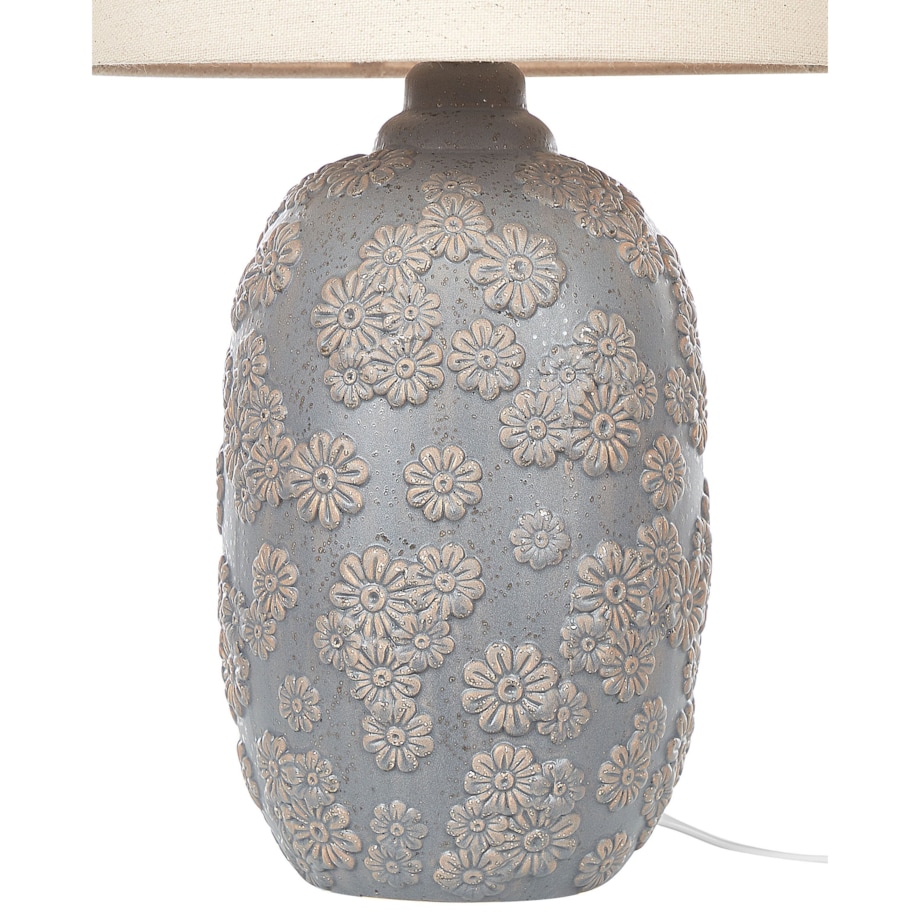 Lampa stołowa ceramiczna szaro-beżowa FERREY