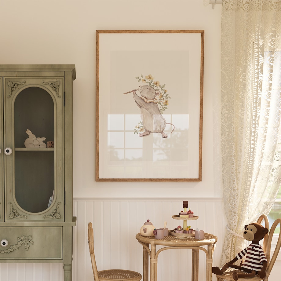 Plakat dla dzieci Myszka z fletem 50x70