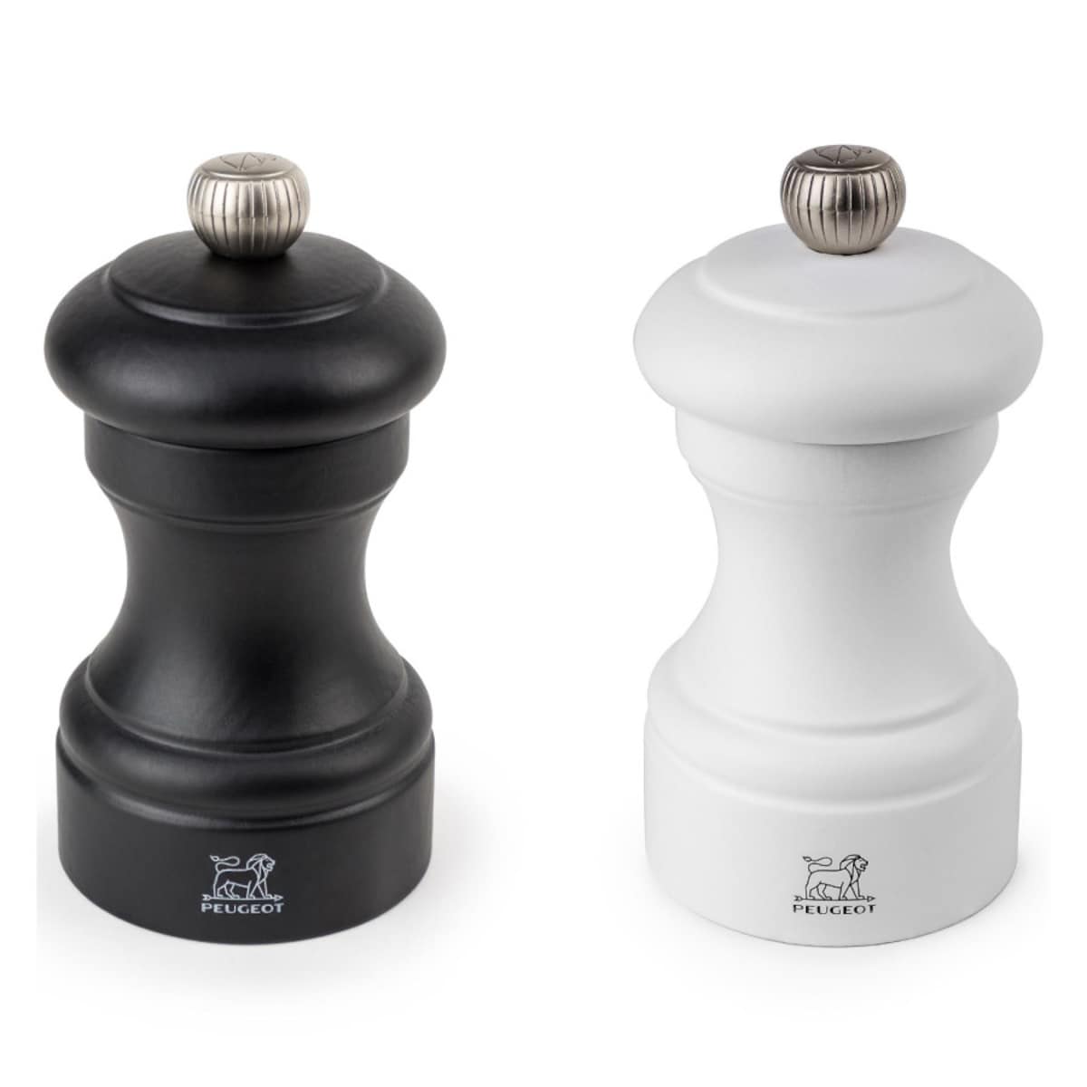 Zestaw 2 młynków do soli i pieprzu Bistro biały/czarny, 10 cm, Peugeot