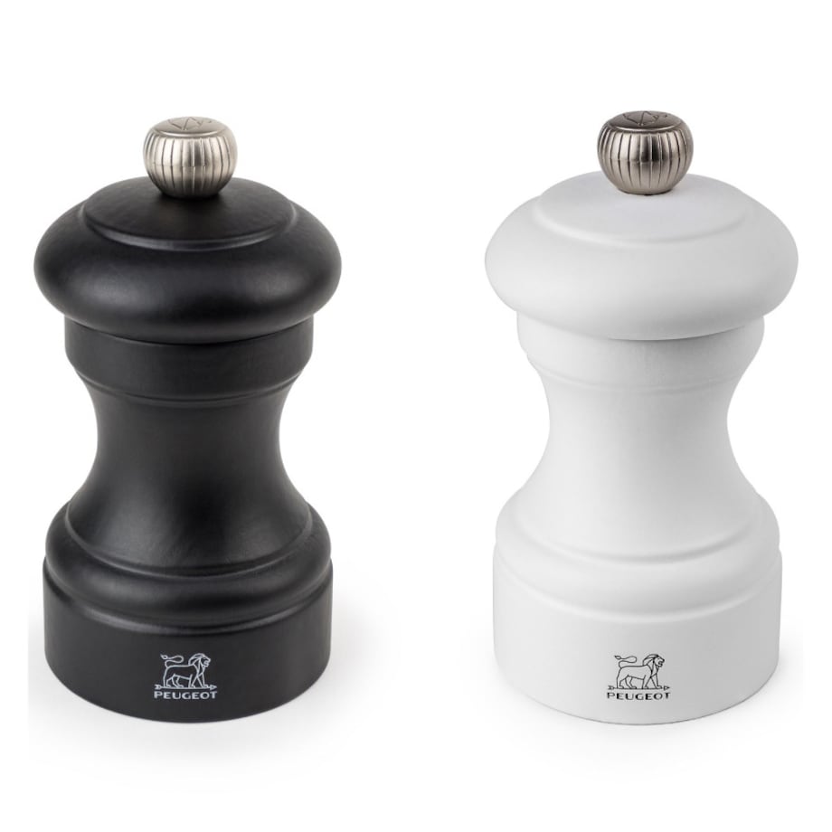 Zestaw 2 młynków do soli i pieprzu Bistro biały/czarny, 10 cm, Peugeot