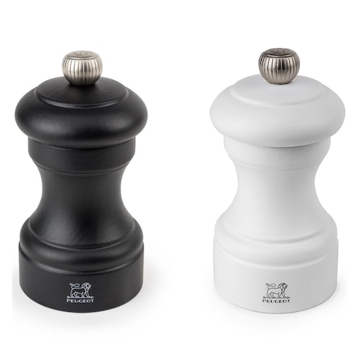 Zestaw 2 młynków do soli i pieprzu Bistro biały/czarny, 10 cm, Peugeot