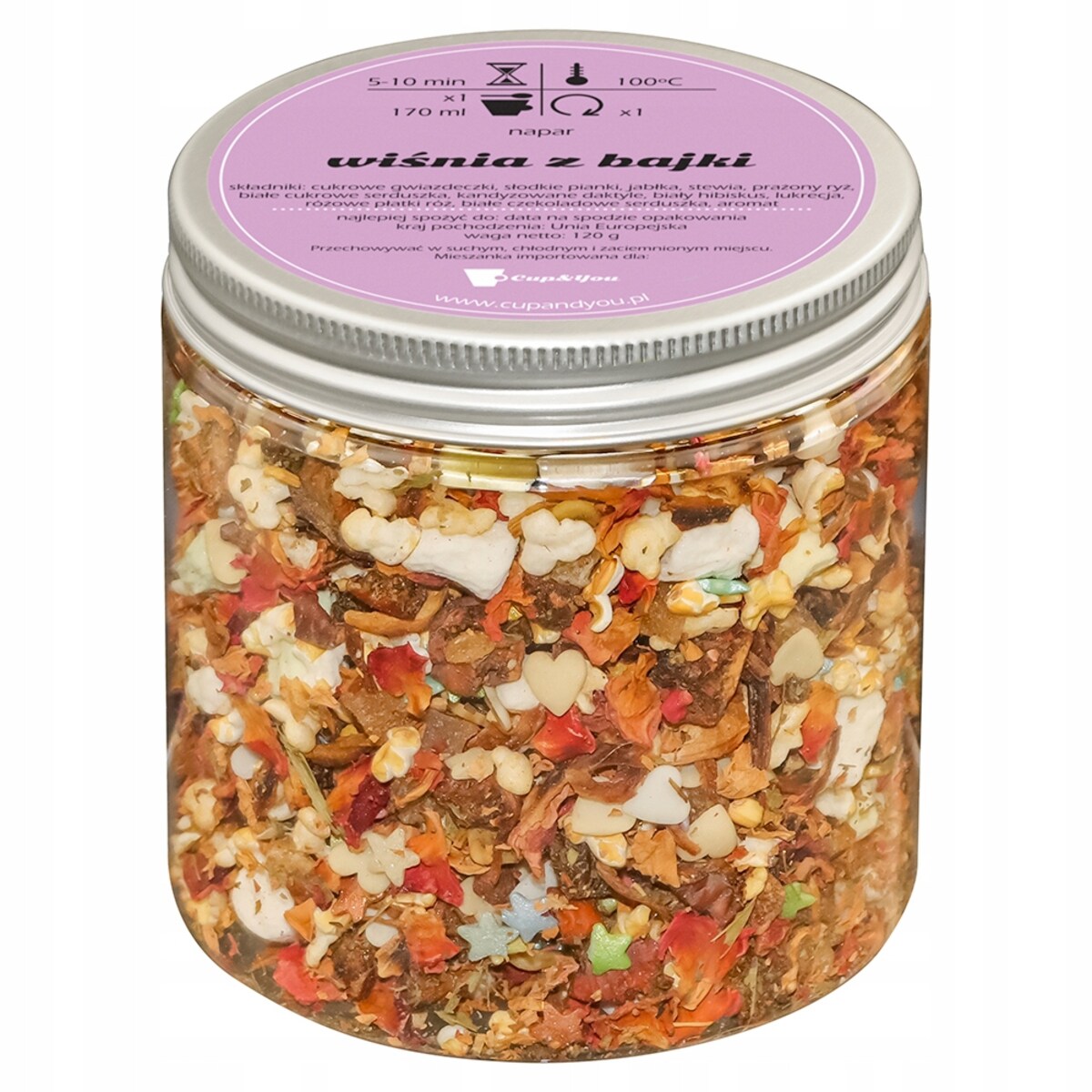 Herbata owocowa WIŚNIA Z BAJKI o smaku owocowych żelków PREMIUM Cup&You - herbata liściasta sypana mieszanka napar susz - gotowa na prezent upominek