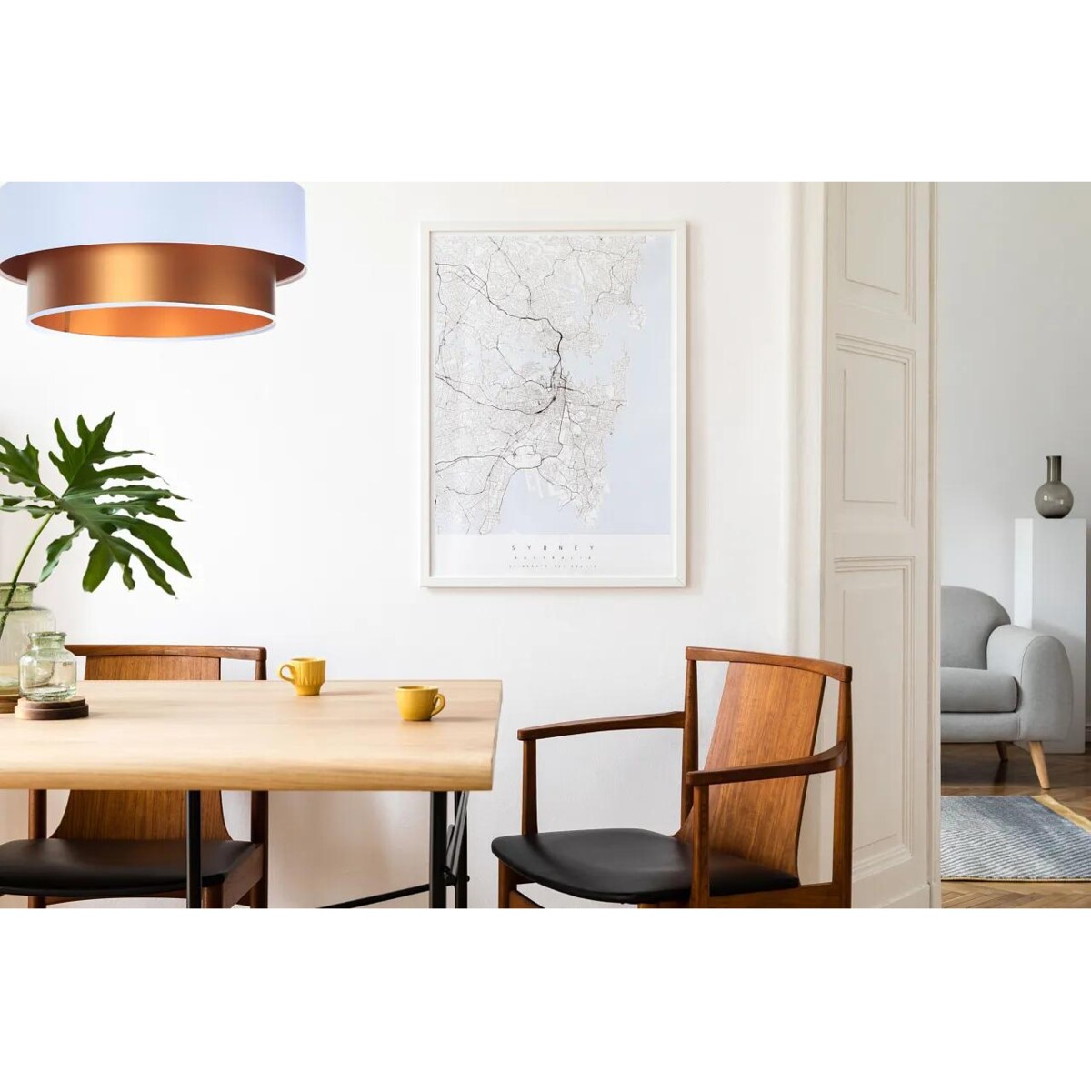 Lampa wisząca DOUBLE WHITE 60 biała/miedziana