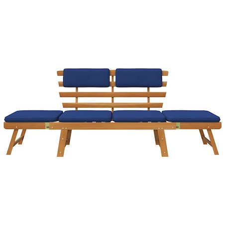 vidaXL Ławka ogrodowa z poduszkami, 2-w-1, 190 cm, drewno akacjowe