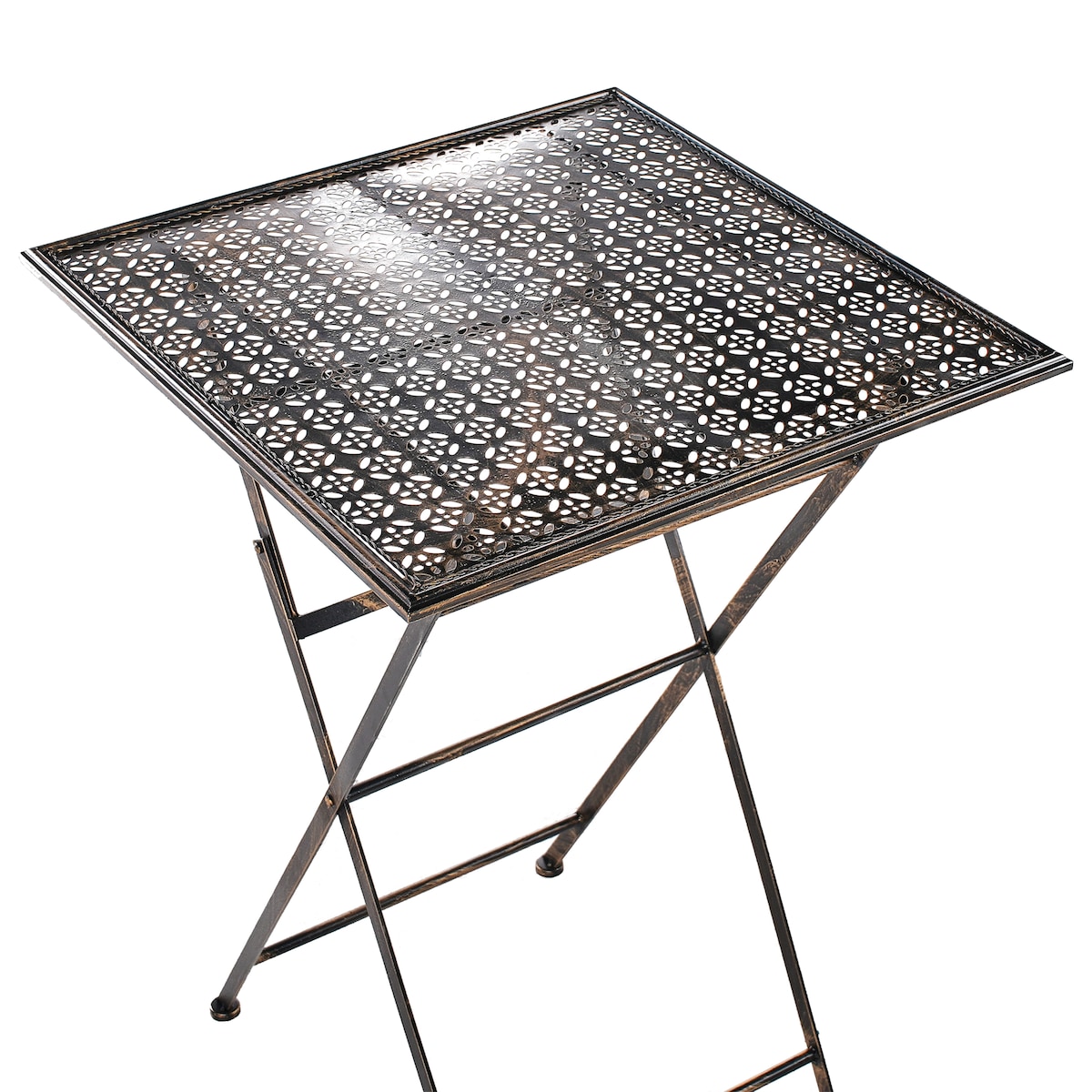 Stolik ogrodowy barowy BORMIO 60 cm 60 cm Metal Czarny