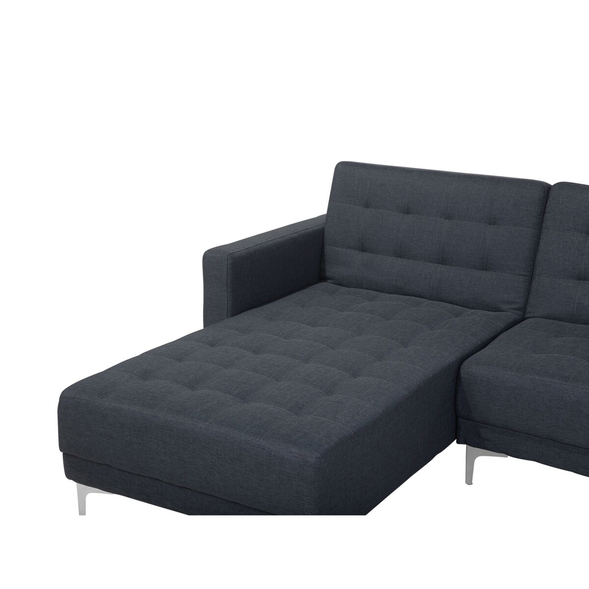 Narożnik rozkładany 4-osobowy z otomaną prawostronny ciemnoszary ABERDEEN