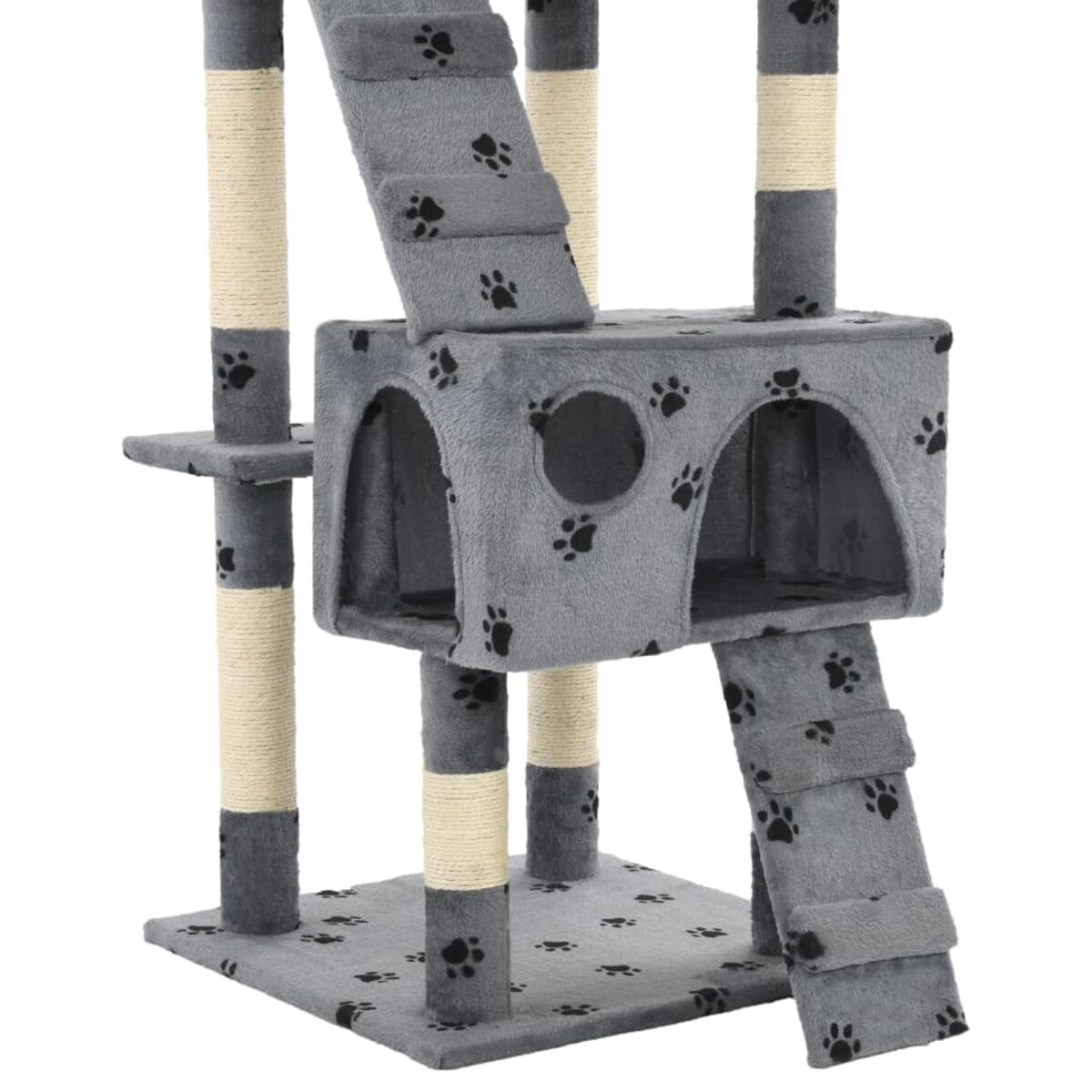 vidaXL Drapak dla kota, 170 cm, szary z nadrukiem kocich łapek
