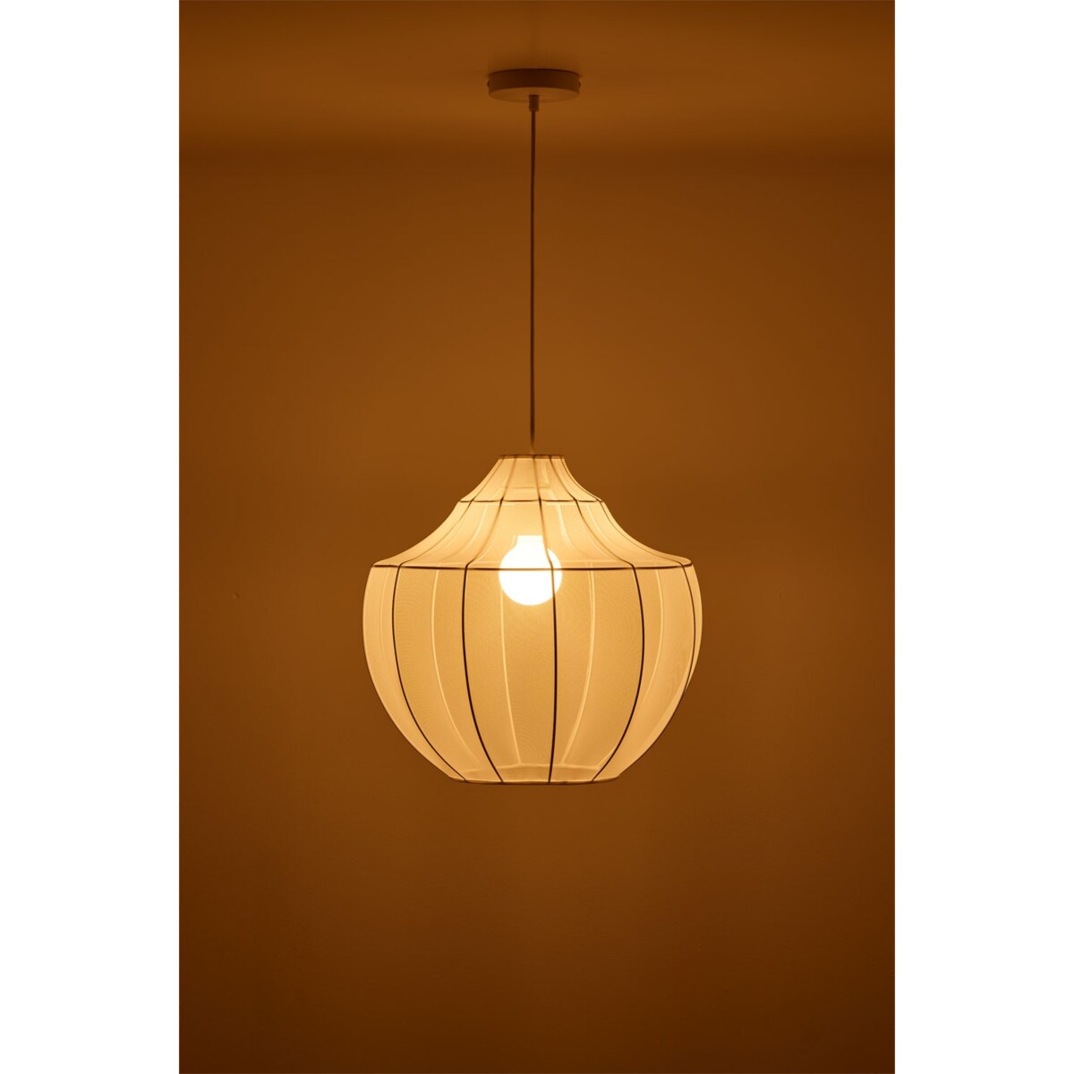 Lampa sufitowa z metalu i tkaniny pudrowa Adaya Ø45 cm