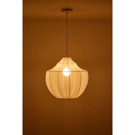 Lampa sufitowa z metalu i tkaniny pudrowa Adaya Ø45 cm