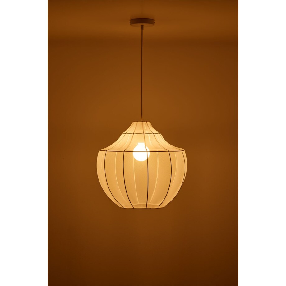 Lampa sufitowa z metalu i tkaniny pudrowa Adaya Ø45 cm