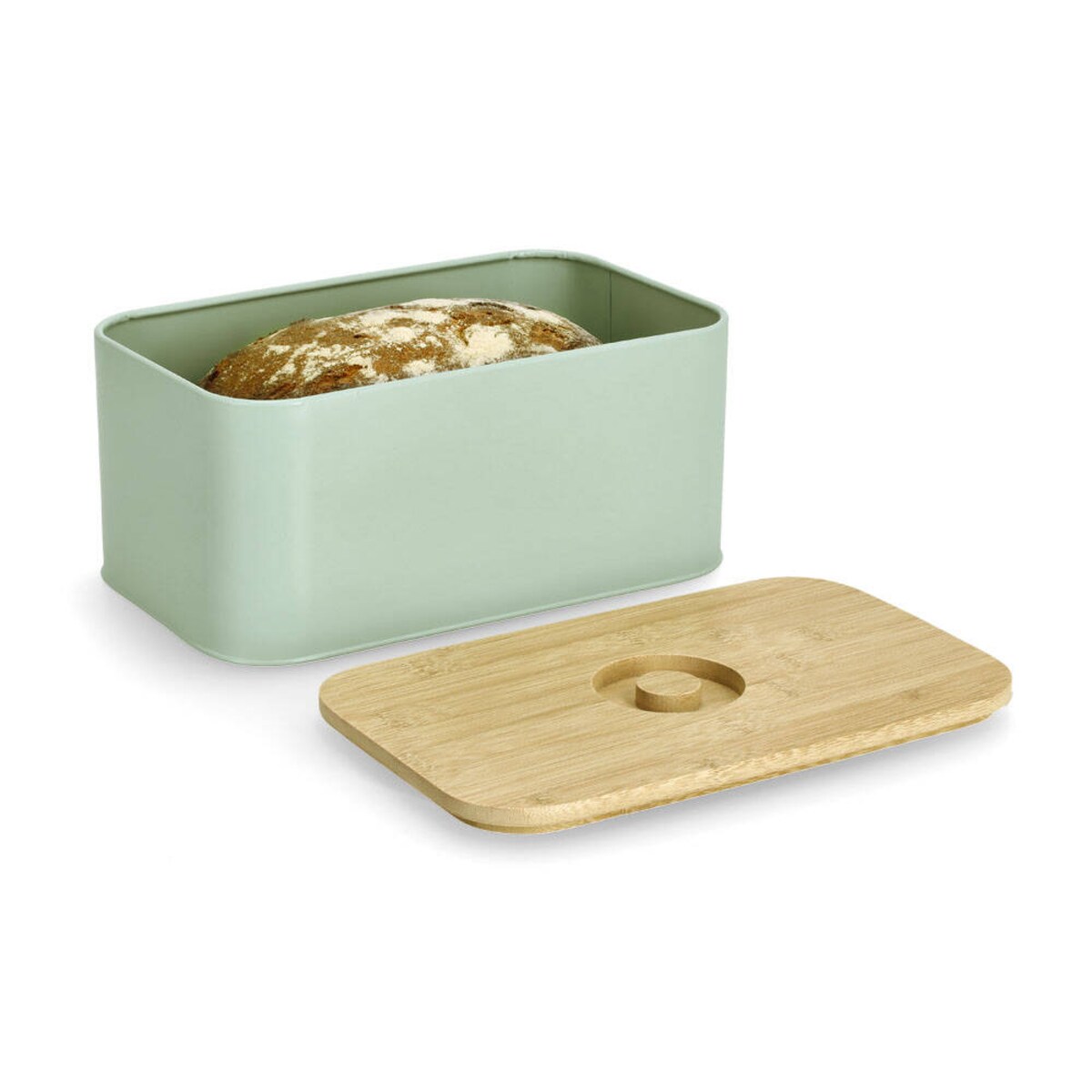 Chlebak puszka z bambusową pokrywką, 30 x 18 x 13 cm