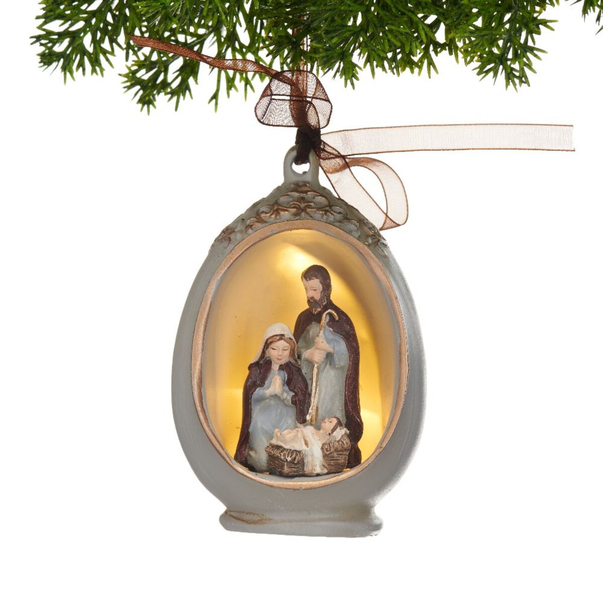 VILLA ITALIA Szopka bożonarodzeniowa LED Zawieszka 10 cm HOLY FAMILY