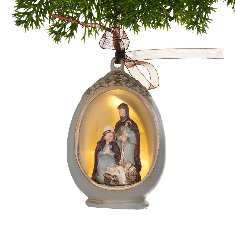 VILLA ITALIA Szopka bożonarodzeniowa LED Zawieszka 10 cm HOLY FAMILY