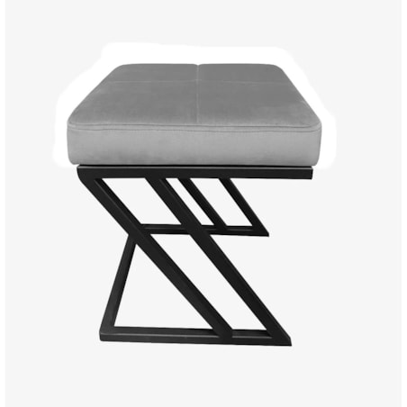 Pufa ZAZU MG VELVET szara