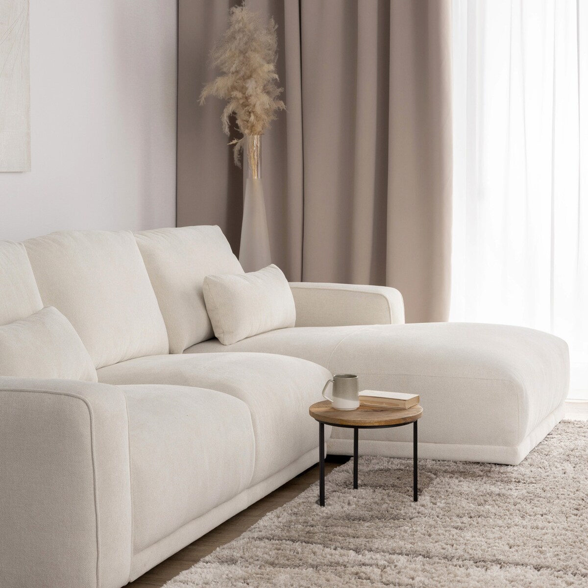 Sofa Silkeborg crème white lewa, 305x105x85 cm