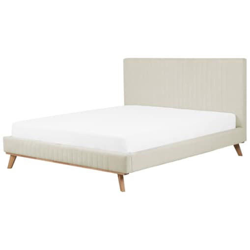 Łóżko tapicerowane 180 x 200 cm beżowe TALENCE