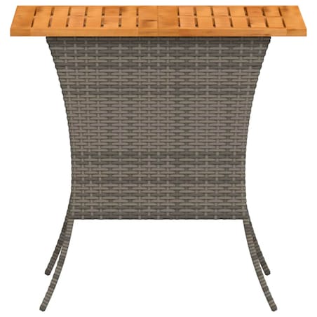 vidaXL Stół ogrodowy z blatem z drewna akacjowego szary 105x75x72 cm