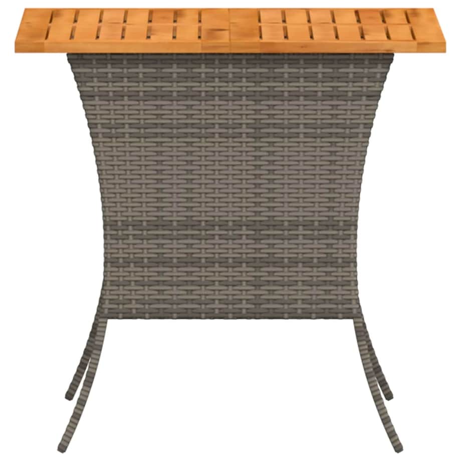 vidaXL Stół ogrodowy z blatem z drewna akacjowego szary 105x75x72 cm