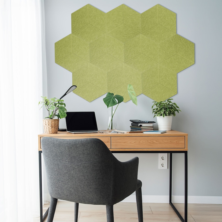 Zestaw 2 szt panel filcowy Felly 40x46 cm płytka heksagon zielony