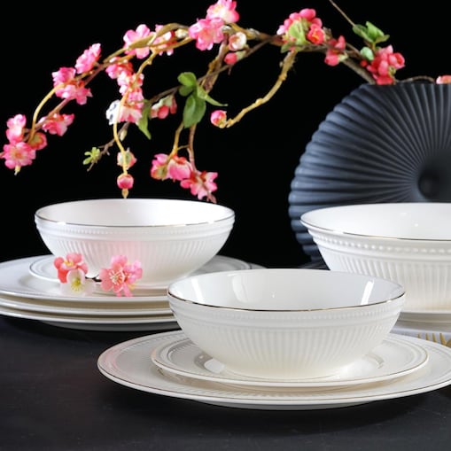 VILLA ITALIA Serwis obiadowy porcelanowy na 6 osób EUNICE