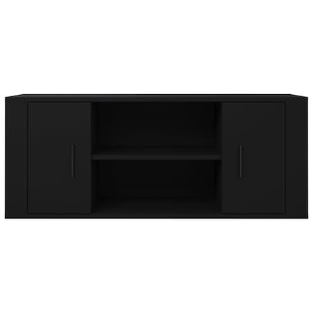 vidaXL Szafka pod TV, czarna, 100x35x40 cm, materiał drewnopochodny