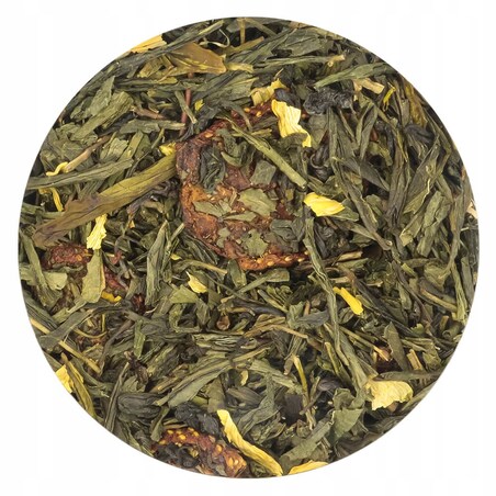 Herbata zielona sypana WOLNOŚĆ o smaku truskawek z nutą ananasu PREMIUM - herbata liściasta sypana mieszanka napar susz - gotowa na prezent upominek