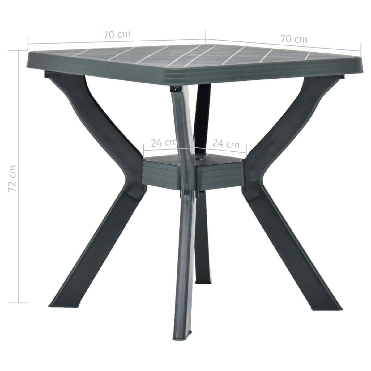 vidaXL Stolik bistro, antracytowy, 70x70x72 cm, plastikowy