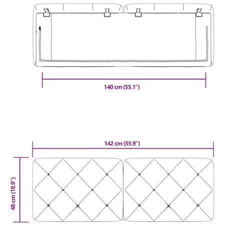 vidaXL Poduszka na wezgłowie, jasnoszara, 140 cm, aksamitna