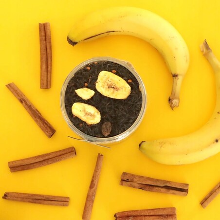 Herbata czarna sypana BANAN W CYNAMONIE o smaku bananów w cynamonie PREMIUM - herbata liściasta sypana mieszanka napar susz - gotowa na prezent upominek