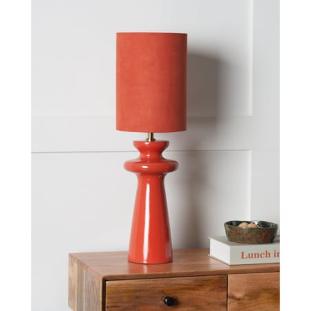 Lampa stołowa eko zamsz czerwona OTEROS