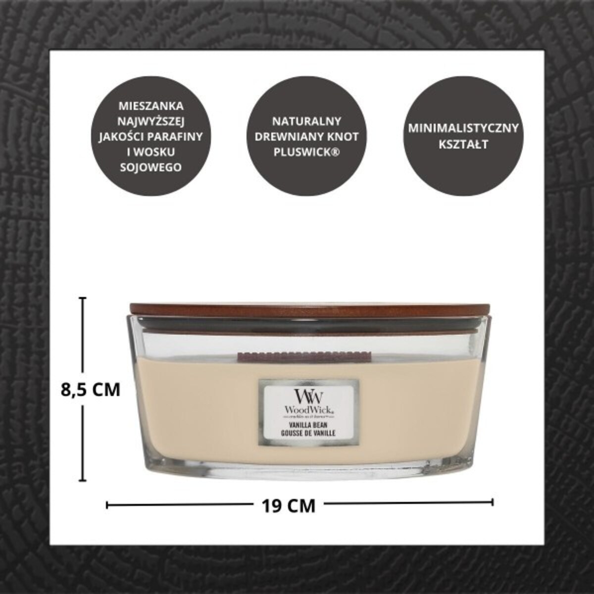 WoodWick świeca Elipsa VANILLA BEAN