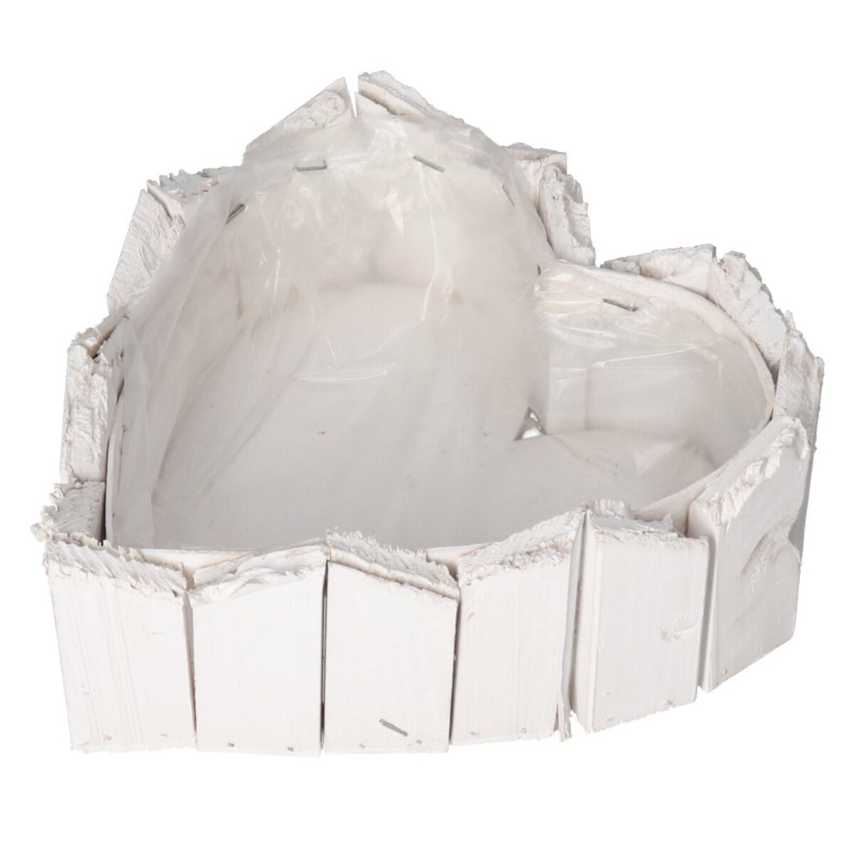 Doniczka Osłonka Drewniana Serce Biała Doniczki