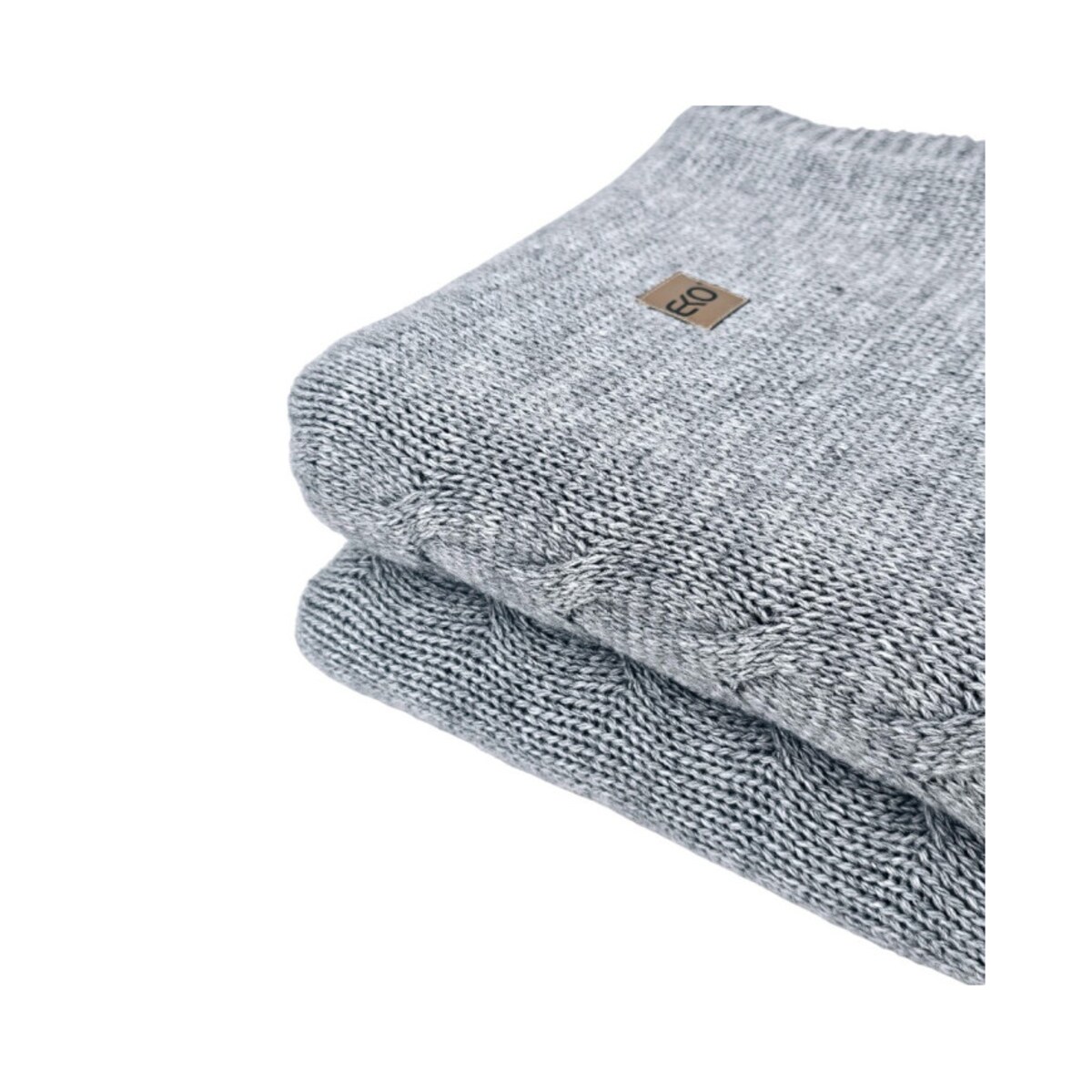 Koc dzianinowy z wełną 200x220 cm – AREZZO200 POPIEL