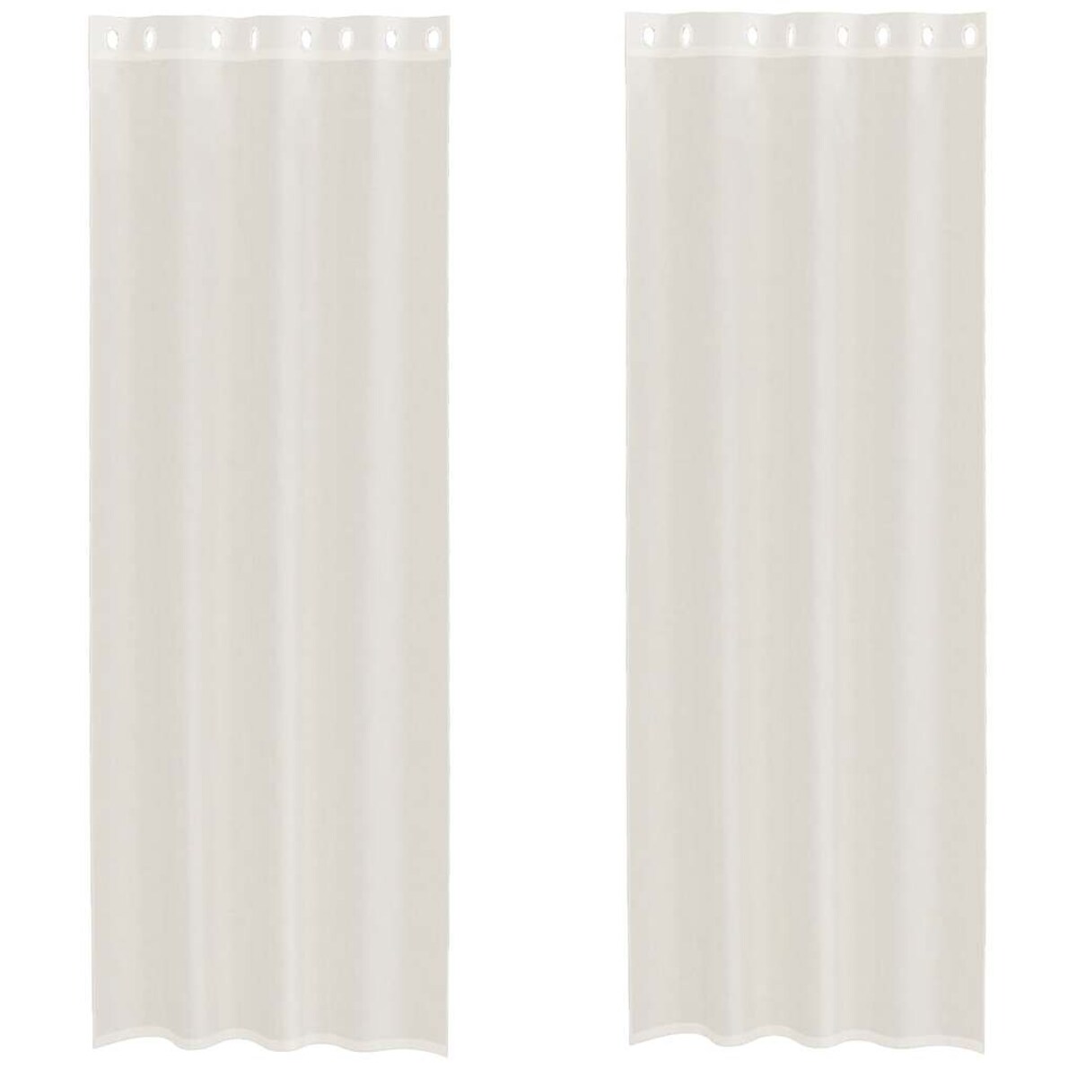 vidaXL Zasłony woalowe z przelotkami 2 szt. Kremowe 140x260 cm