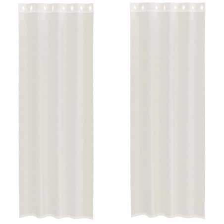 vidaXL Zasłony woalowe z przelotkami 2 szt. Kremowe 140x260 cm
