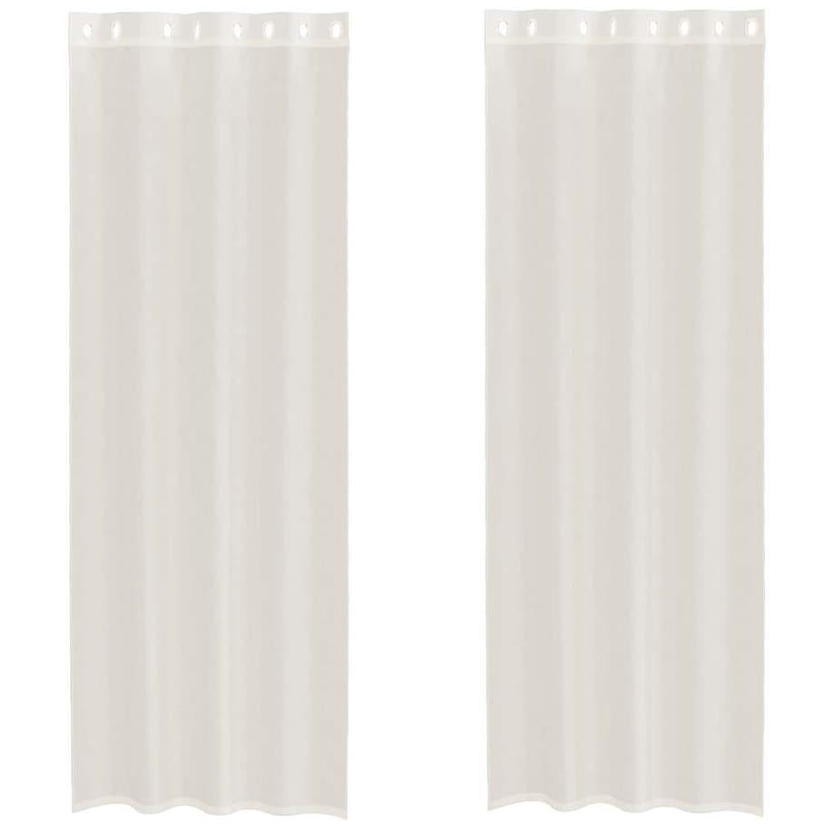 vidaXL Zasłony woalowe z przelotkami 2 szt. Kremowe 140x260 cm